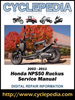 cover image of Honda NPS50 Ruckus Scooters 2003-2011 Service Manual